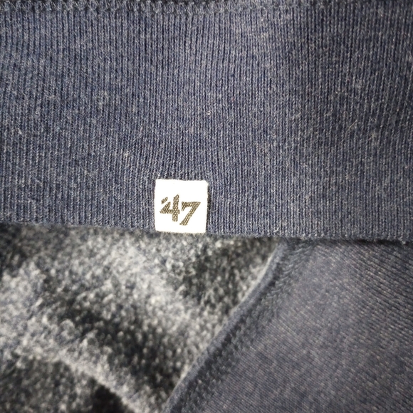 Large '47 Distressed Chicago Bears Heathered Navy Hoodie Football Sports Relaxed - Picture 5 of 5